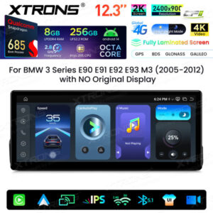 Xtrons Android-Autobildschirm-Upgrade für BMW 3er E90/E91/E92/E93/M3 8/256 GB – QWBX24UMB12E90L-01 CPII