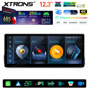 Xtrons Android-Autobildschirm-Upgrade für BMW 3er E90/E91/E92/E93/M3 8/256 GB – QWBX24UMB12E90L-02 CPII