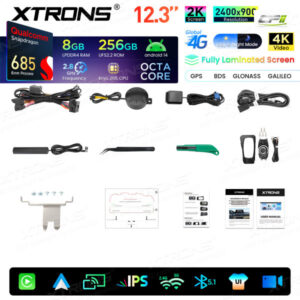 Xtrons Android-Autobildschirm-Upgrade für BMW 3er E90/E91/E92/E93/M3 8/256 GB – QWBX24UMB12E90L-14 CPII