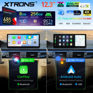 Xtrons Android-Autobildschirm-Upgrade für BMW 3er E90/E91/E92/E93/M3 8/256 GB – QWBX24UMB12E90L-16 CPII