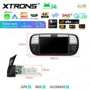 Android Autoradio Xtrons für Fiat 500 8/256 GB – IQ7450FLBP-11 CPII