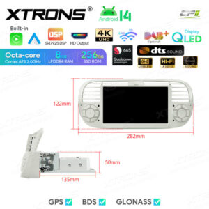 Android Autoradio Xtrons für Fiat 500 8/256 GB – IQ7450FLCP-11 CPII