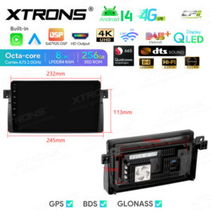 Android Autoradio Xtrons für BMW, Rover und MG 8/256 GB – IQP9446BP-11 CPII