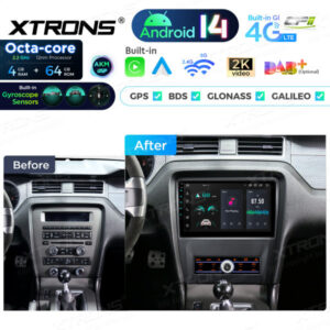 Android Autoradio Xtrons für Ford Mustang (2010–2014) 4/64 GB – PXP14MTFGS-12 CPII