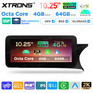 Android Autoradio Xtrons für Mercedes-Benz C-Klasse W204 Rechtslenker 4/64 GB – QAMS1445M12C45R-03 CPII