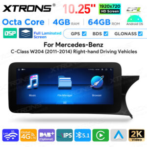 Android Autoradio Xtrons für Mercedes-Benz C-Klasse W204 Rechtslenker 4/64 GB