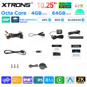 Android Autoradio Xtrons für Mercedes-Benz E-Klasse C207 / A207 Rechtslenker 4/64 GB – QAMS1445M12ECR-13 CPII