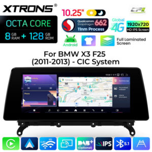 Android Autoradio Xtrons für BMW X3 F25 mit CIC-System 8/128 GB – QBBH14CIB12X3-01 CPII