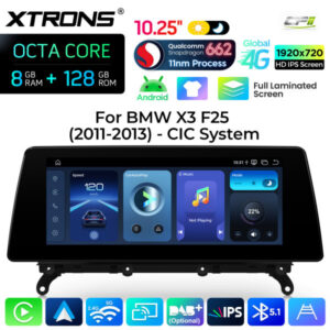 Android Autoradio Xtrons für BMW X3 F25 mit CIC-System 8/128 GB – QBBH14CIB12X3-03 CPII