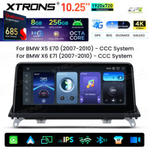 Android Autoradio Xtrons für BMW X5 E70/X6 E71 mit CCC-System 8/256 GB – QWBX14X5CC-03 CPII