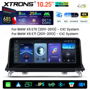 Android Autoradio Xtrons für BMW X5 E70/X6 E71 mit CIC-System 8/256 GB – QWBX14X5CI-03 CPII
