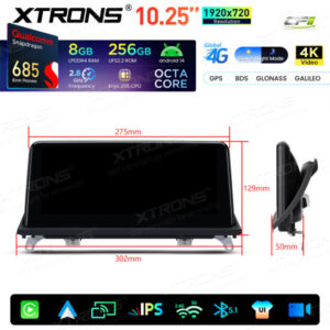 Android Autoradio Xtrons für BMW X5 E70/X6 E71 mit CIC-System 8/256 GB – QWBX14X5CI-15 CPII