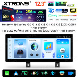 Android Autoradio Xtrons für BMW 3er/4er/M3/M4 NBT-System Rechtslenker 8/256 GB – QWBX24NB12THR-02 CPII