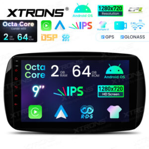 Android Autoradio Xtrons für Smart Fortwo Coupé/Cabrio 2/64 GB – IDSP90MSMTN-03 CPII