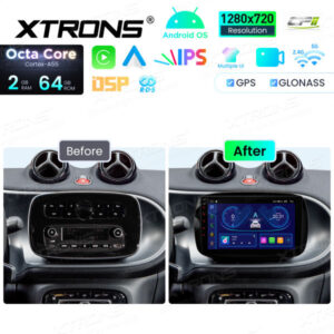 Android Autoradio Xtrons für Smart Fortwo Coupé/Cabrio 2/64 GB – IDSP90MSMTN-12 CPII