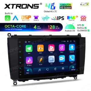 Android Autoradio Xtrons für Mercedes-Benz CLK-Klasse A209/C209 4/128 GB – IAH84M209SL-09 CPII