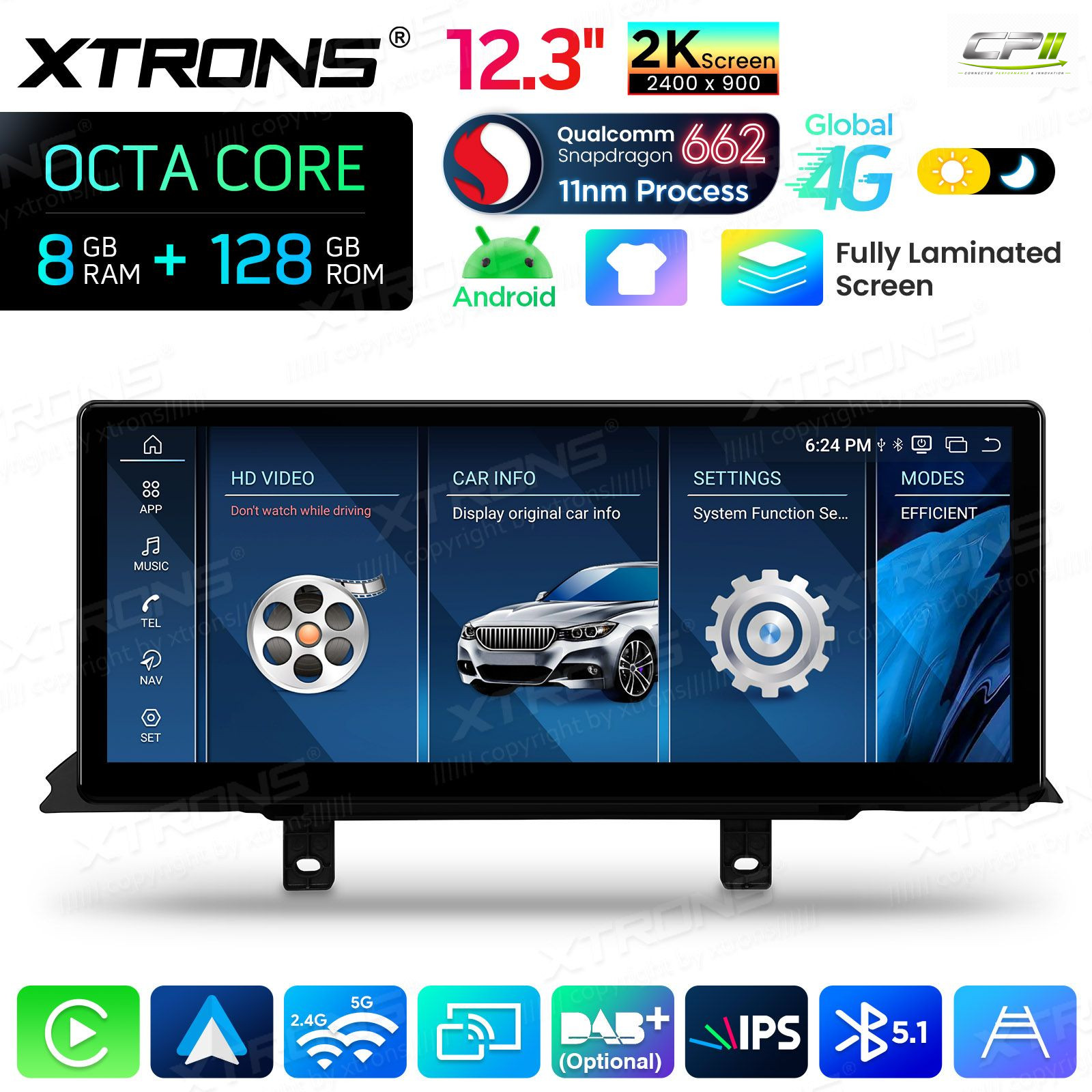 Android Autoradio Xtrons QBBHW24THNBL für BMW 3er/4er/M3/M4 LHD NBT-System 8/128 GB Abverkauf – QBBHW24THNBL-04 CPII