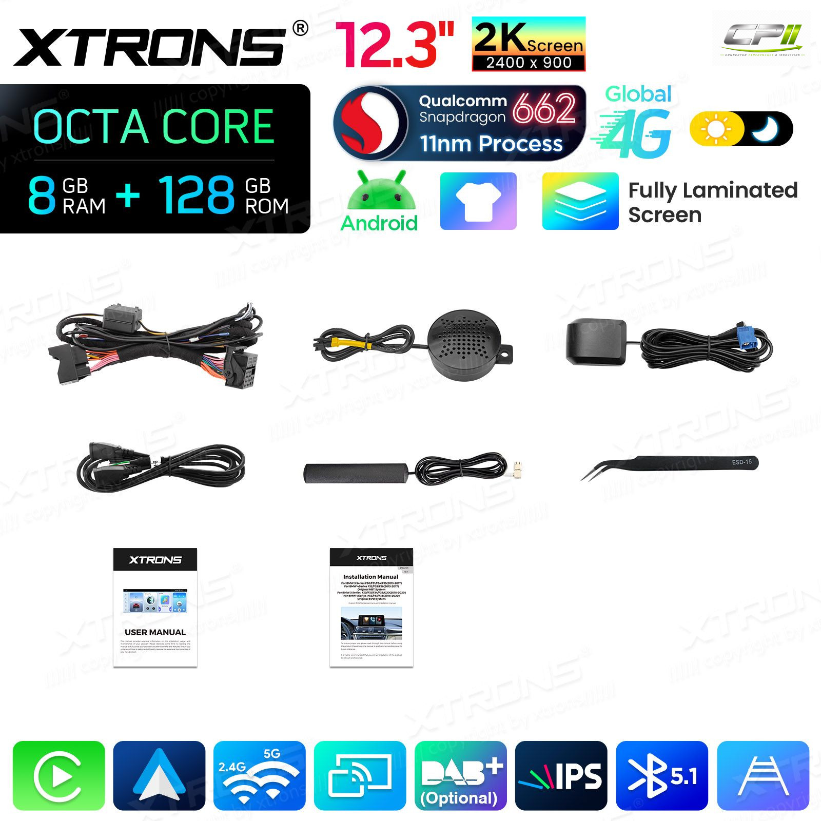Android Autoradio Xtrons QBBHW24THNBL für BMW 3er/4er/M3/M4 LHD NBT-System 8/128 GB Abverkauf – QBBHW24THNBL-16 CPII