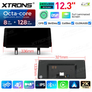 Android Autoradio Xtrons für BMW 1er E81/E82/E87/E88 2006-2012 ohne Originaldisplay 8/128GB 12,3 Zoll