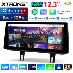 Android Autoradio Xtrons für BMW 1er E81/E82/E87/E88 2006-2012 ohne Originaldisplay 8/128GB 12,3 Zoll