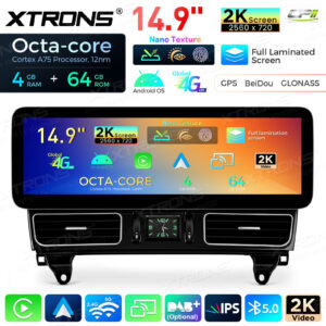 Android Autoradio Xtrons für Mercedes-Benz M-Klasse W166 / GL-Klasse X166 4/64 GB – QLM4245MLS-01 CPII