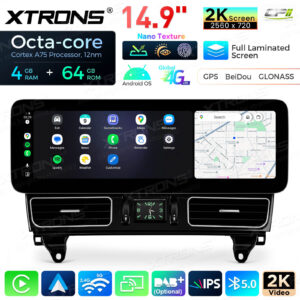 Android Autoradio Xtrons für Mercedes-Benz M-Klasse W166 / GL-Klasse X166 4/64 GB – QLM4245MLS-03 CPII