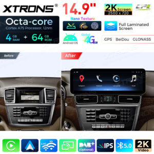 Android Autoradio Xtrons für Mercedes-Benz M-Klasse W166 / GL-Klasse X166 4/64 GB – QLM4245MLS-11 CPII