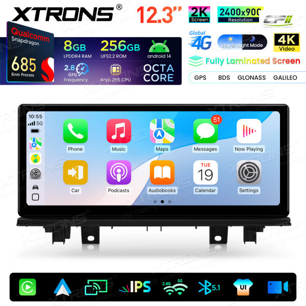Android Autoradio Xtrons für BMW X1 F48/X2 F39 EVO System 8/256 GB – QWBX24EVB12X1N-07 CPII