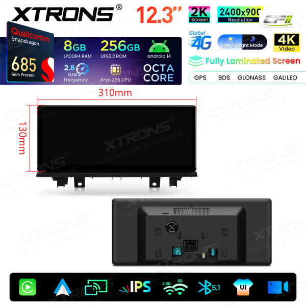 Android Autoradio Xtrons für BMW X1 F48/X2 F39 EVO System 8/256 GB – QWBX24EVB12X1N-14 CPII