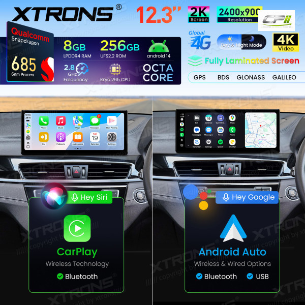 Android Autoradio Xtrons für BMW X1 F48/X2 F39 EVO System 8/256 GB – QWBX24EVB12X1N-16 CPII