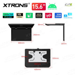 15,6-Zoll-IPS-Bildschirm, ausklappbarer Android-Autodach-Multimedia-Player – CM157AF-17 CPII