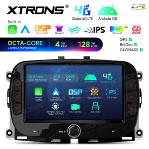 Android Autoradio Xtrons für Fiat 500/Abarth 500 (2016-2019) 4/128 GB – IAH74500FL-07 CPII
