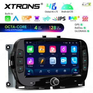 Android Autoradio Xtrons für Fiat 500/Abarth 500 (2016-2019) 4/128 GB – IAH74500FL-08 CPII