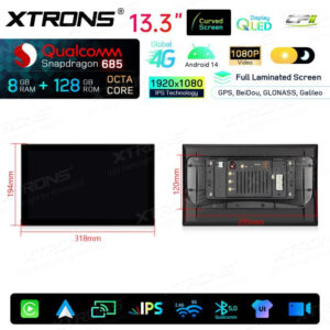 Android Autoradio Xtrons für Range Rover L405/L494 mit Bosch-System 8/128 GB – QIRH33RRVSB-11 CPII