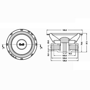 AMPIRE BOLD6 DVC-Subwoofer 16,5cm 4+4 Ohm Dual Voice Coil, 125W Sinus – Bild 13