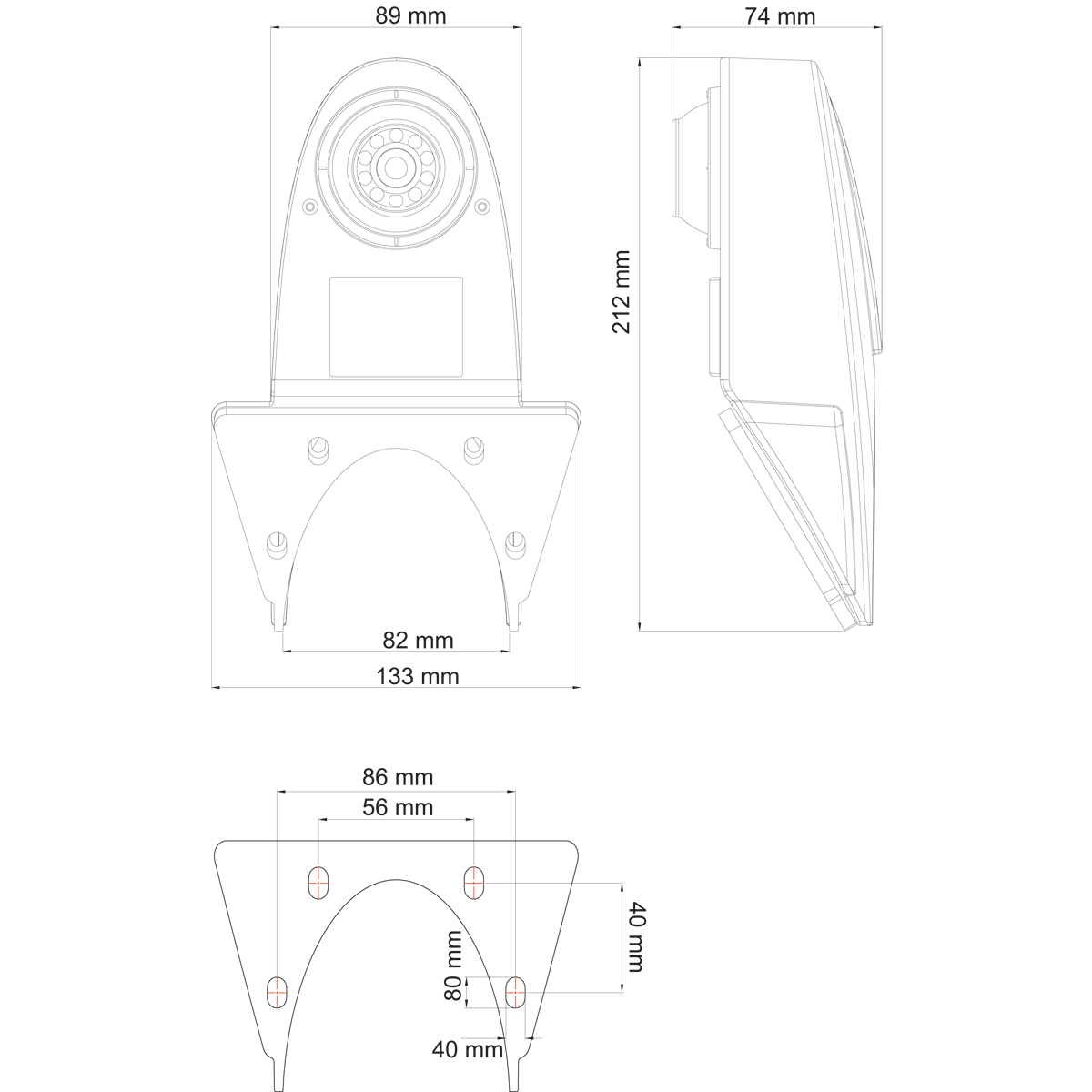 Ampire KVA200 Rückfahrkamera universal 95° Sichtwinkel Transporter Wohnmobile – Bild 13