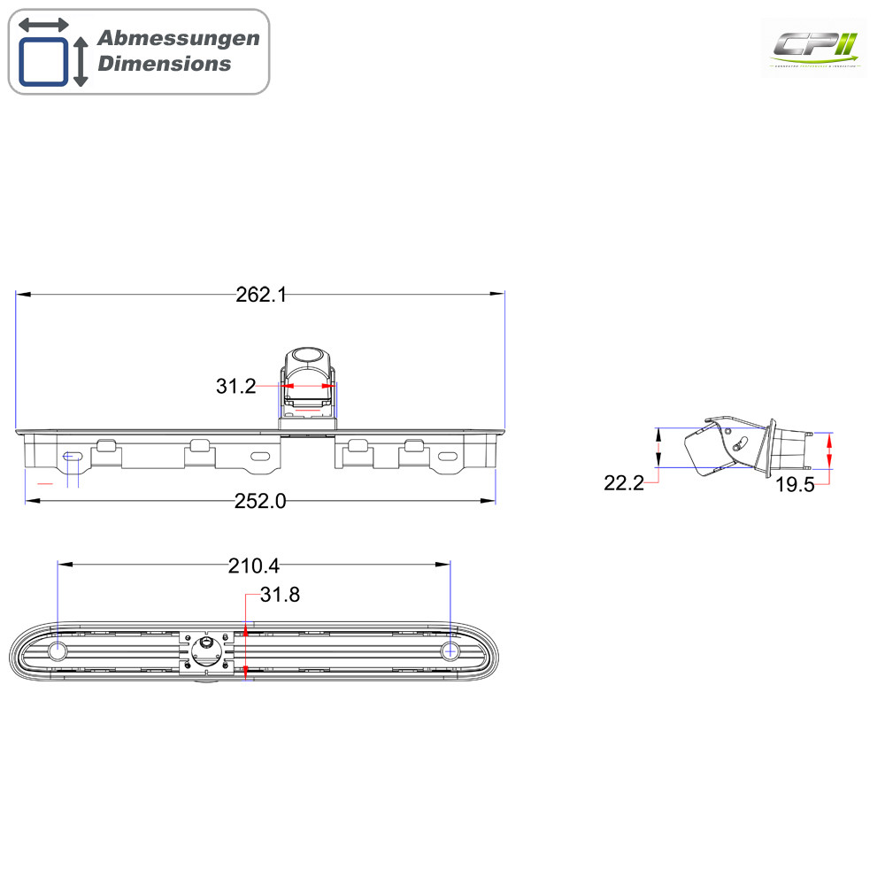 AMPIRE Kamera (AHD), Peugeot Expert,Citroen Jumpy,Toyota ProAce,Opel Vivaro