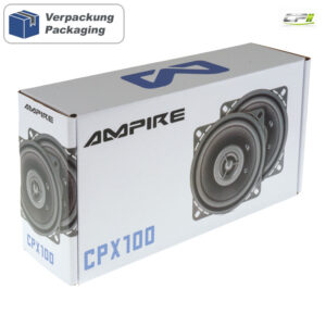 AMPIRE Koaxial-Lautsprecher 10cm mit 16mm Seidenkalotte, ohne Gitter (Paar)