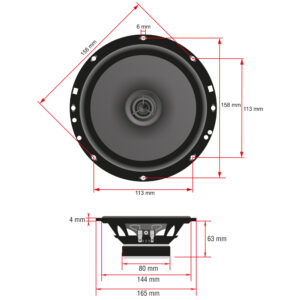 Ampire CPX165 Koaxial-Lautsprecher 16,5cm Paar ohne Gitter mit 16mm – Bild 9
