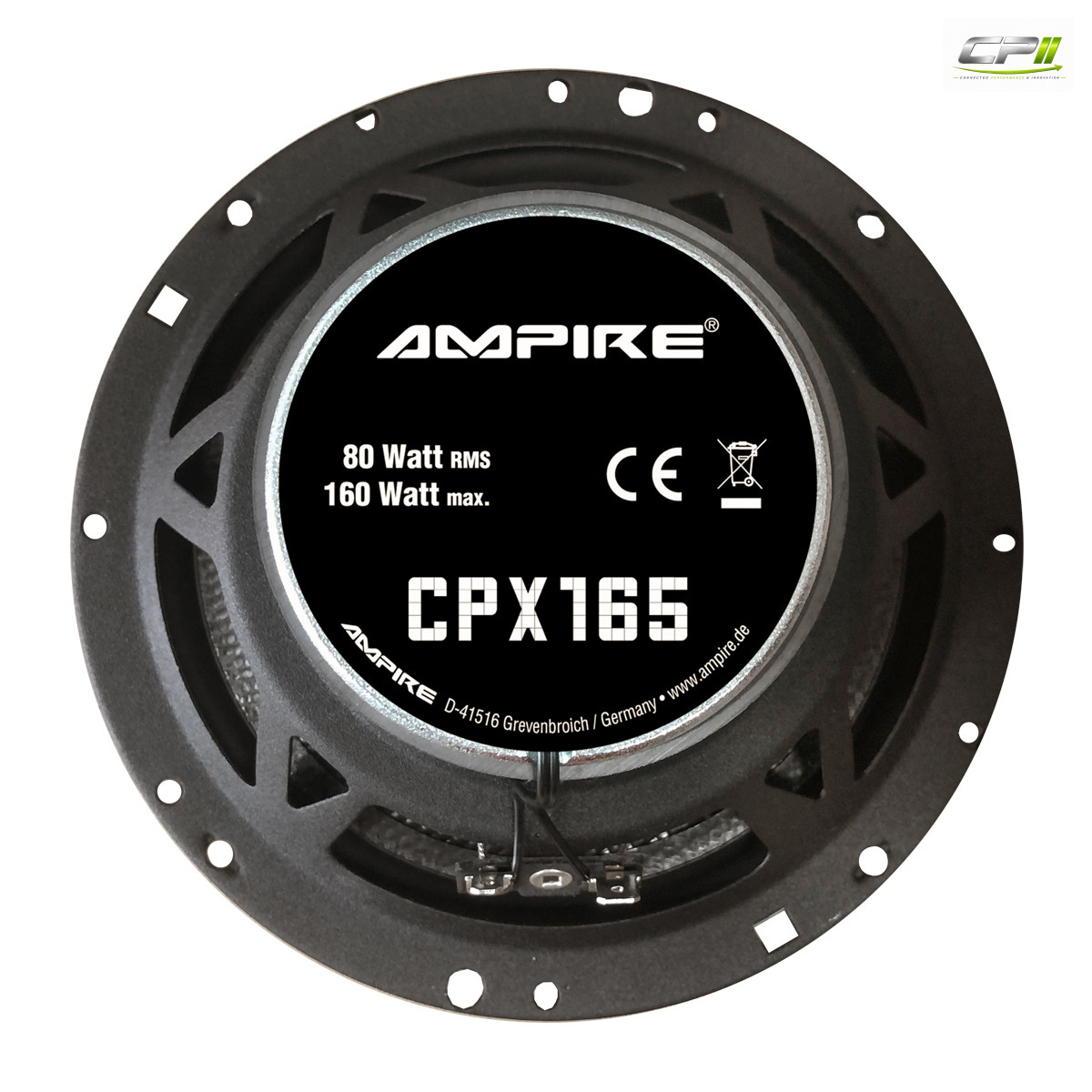 AMPIRE Koaxial-Lautsprecher mit 16mm Seidenkalotte, ohne Gitter, 16.5cm (Paar)