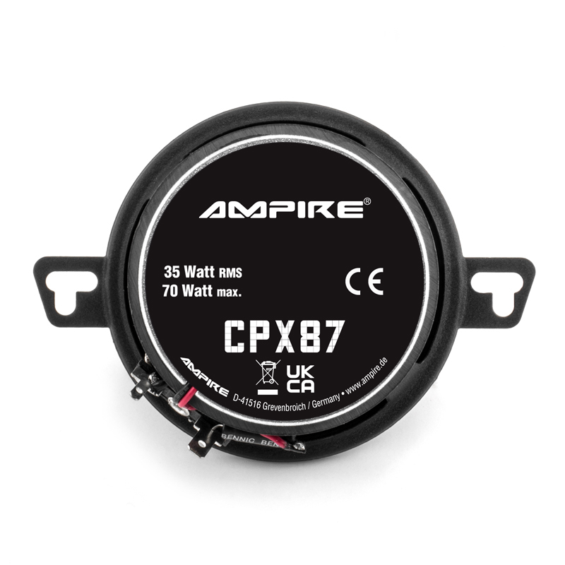 Ampire CPX87 Koaxial-Lautsprecher VW Golf 2 Polo 86c 2-Wege 87mm ohne Gitter – Bild 14