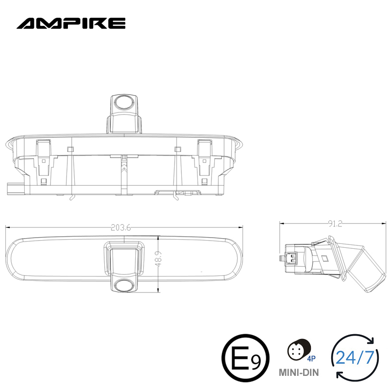 Ampire KV-DOBLO-3G Rückfahrkamera FIAT Doblo 2 OPEL Combo D Flügeltüren CVBS – Bild 12