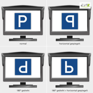 AMPIRE TFT-Monitor 17.8cm (7''), 2 Videoeingänge (AHD/CVBS)