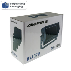 AMPIRE TFT-Monitor 7 Zoll Rückfahrkamera wasserdicht IP69 2 Videoeingänge AHD – Bild 16