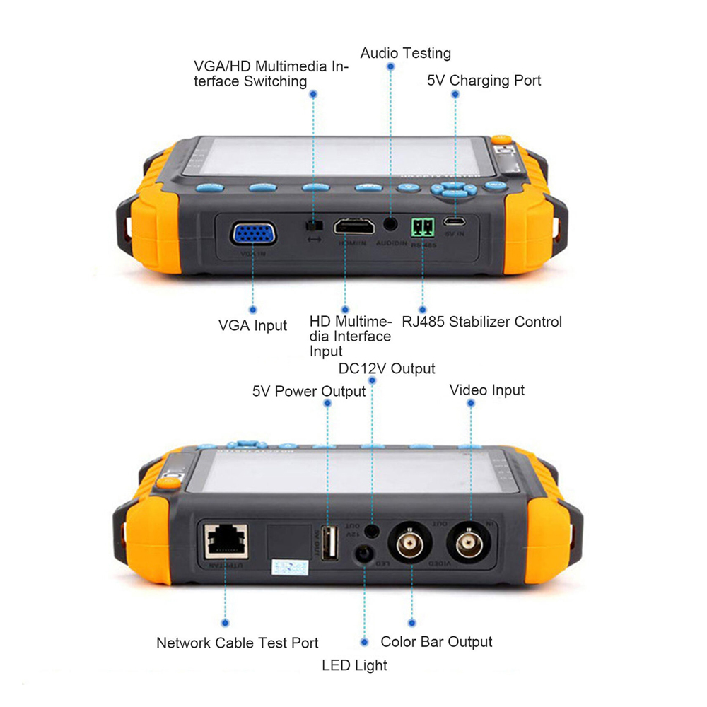 AMPIRE TM050 Test-Monitor 5 Zoll CVBS AHD HDMI VGA TVI CVI Eingänge – Bild 11