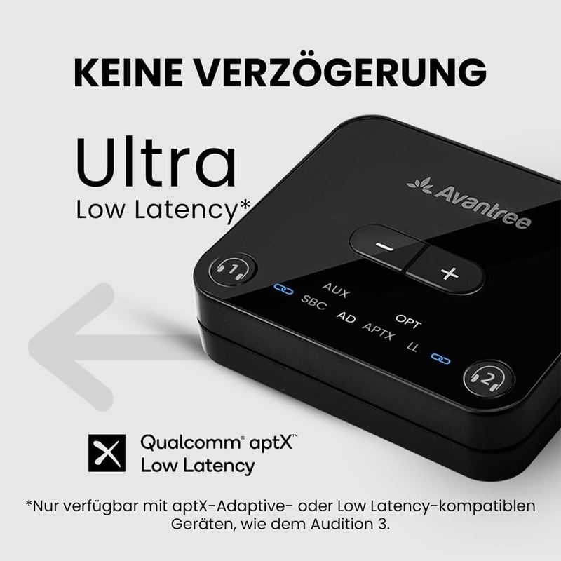AMPIRE Audikast3 AVANTREE Bluetooth 5.3 Sender für zwei Kopfhörer Dual Link – Bild 12