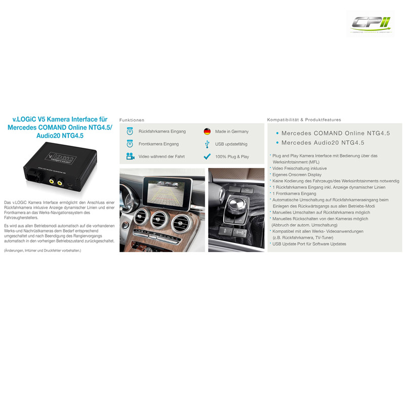 CAS V5 Kamera Interface für MERCEDES Comand Online NTG4.5, Audio20 NTG4.5