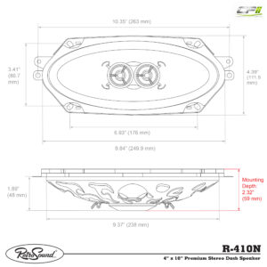 RETROSOUND DVC-Koaxlautsprecher 4''x10'', 101x254mm (Stück), Neodym