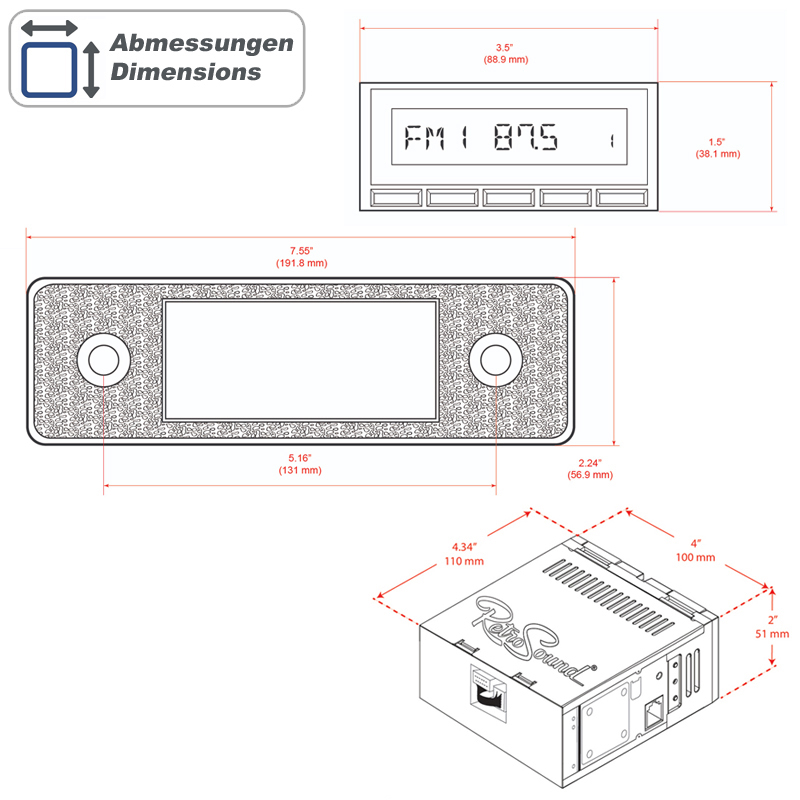 Retrosound RSD-IVORY DAB+ Komplett-Set ohne Radiomodul für Oldtimer Nachrüstung – Bild 13