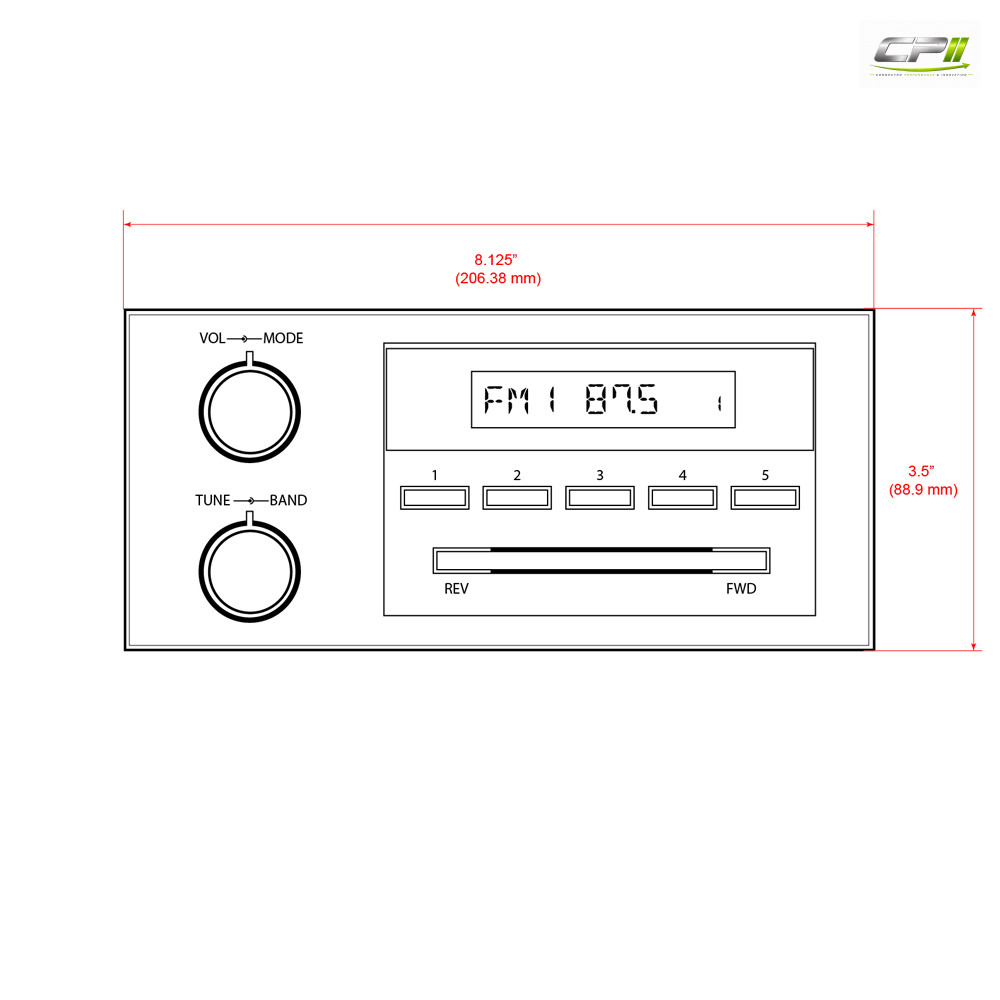RETROSOUND Displayeinheit "New York" für 1970-2000 GM/Ford und Mopar – NewYork CPII
